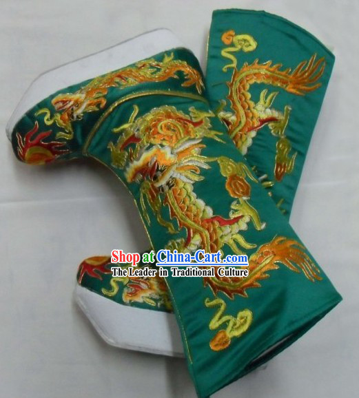Ancient Chinese Emperor Embroidered Dragon Boots