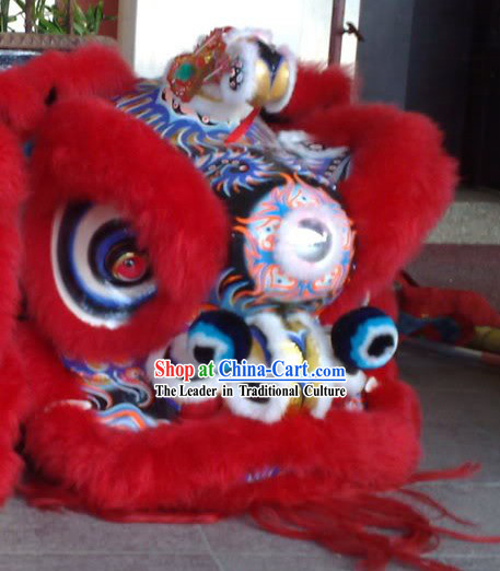 Traditoinal Lucky Red Opening and Performance Lion Dance Equipment Complete Set