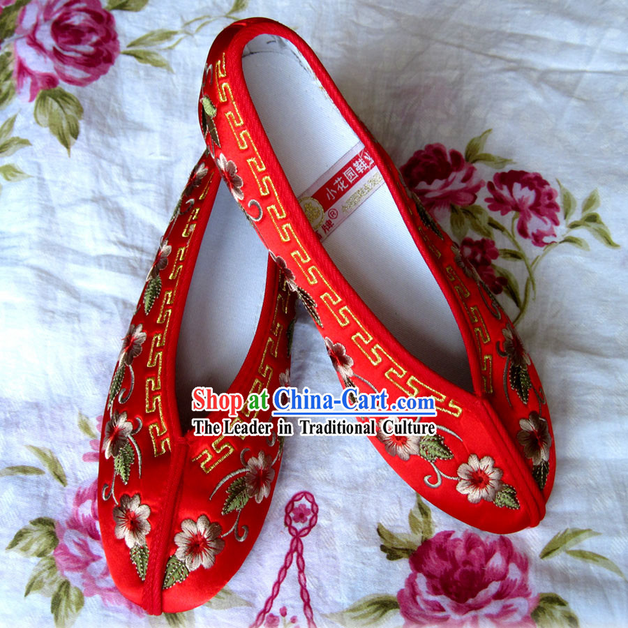 Chinese Red Wedding Hanfu Embroidery Shoes for Bride