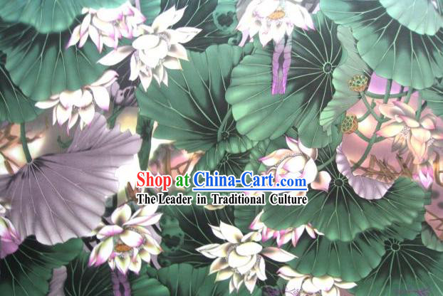 Traditional Chinese Lotus Silk Fabric