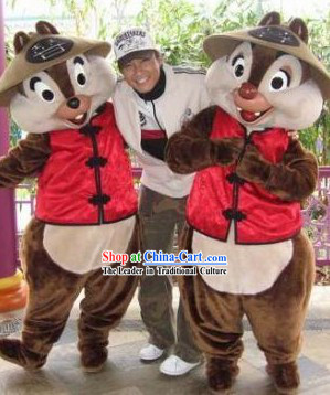 Lovely Chinese Squirrel Mascot Costumes Complete Set