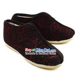 Chinese Handmade Bu Ying Zhai Winter Brocade Cotton Shoes