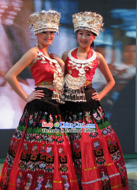 Chinese Miao Dancing Costumes Complete Set