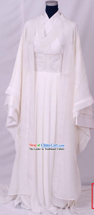 Embroidered Snowflower Han Chinese Clothing with Long Tail