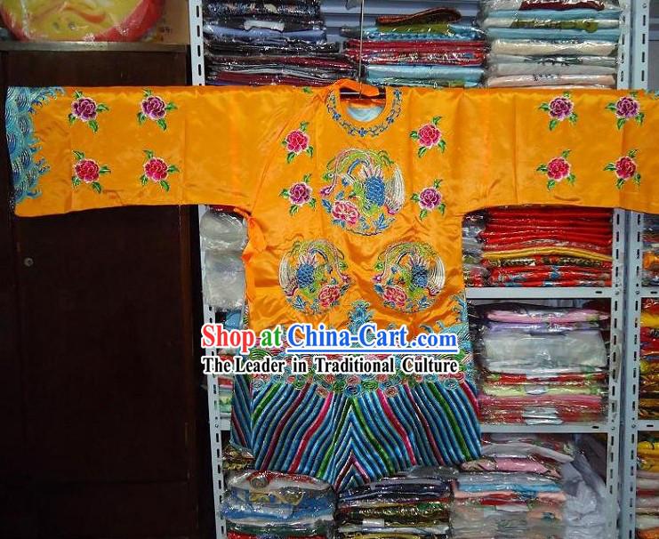 Chinese Opera Phoenix Embroidered Wedding Robe for Women