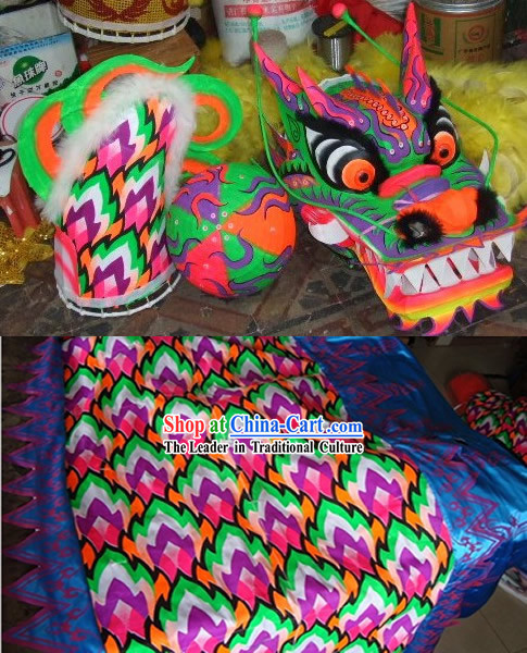 Glow in the Dark Fluorescent Dragon Dance Costume Complete Set