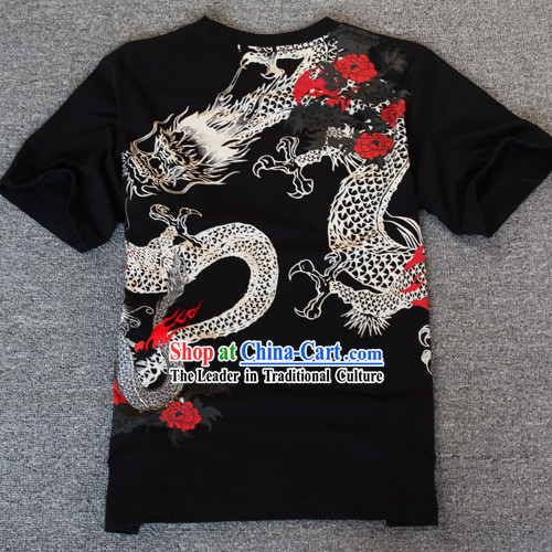 Traditional Chinese Dragon Dancer Cotton T-shirt