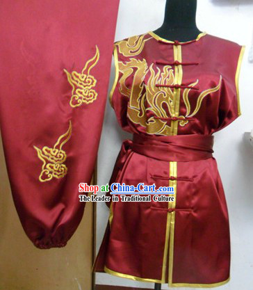 Chinese Southern Fist Nanquan Silk Embroidered Competition Suit for Men