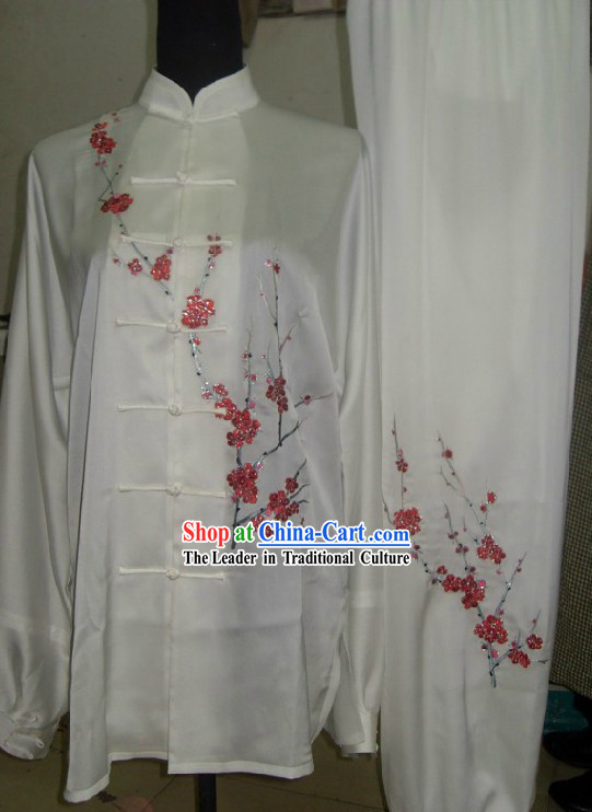 Traditional Chinese Plum Blossom Silk Wu Shu Clothing Set