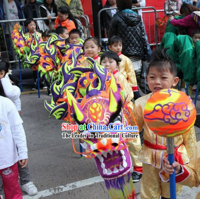 Fluorescent Glow in Dark Dragon Dance Equipment for Kids