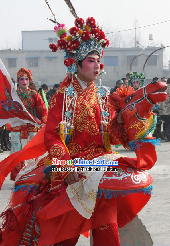 Ancient Bridegroom Riding Horses Costumes Complete Set