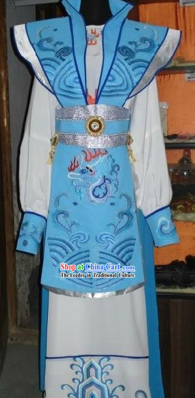 Chinese Classic Prince Blue Dragon Costume Complete Set