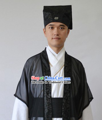 Ancient Chinese Scholar Clothing and Hat for Men