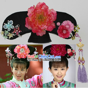 Qing Dynasty Princess Manchu Hat and Hair Accessories