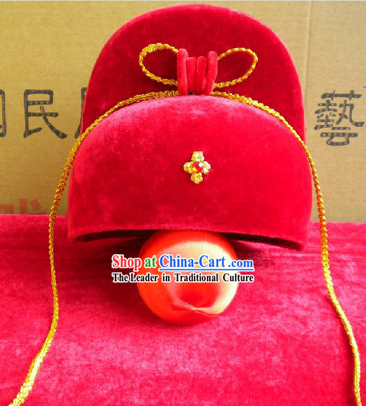 Chinese Classic Bridegroom Wedding Hat for Men