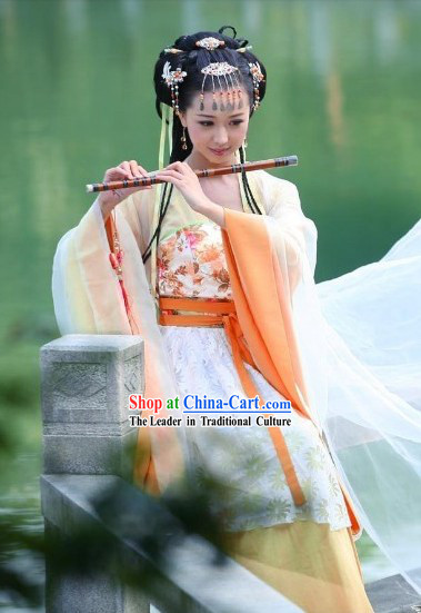 Chinese Classical Flute Musician Costumes for Women