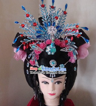 Traditional Chinese Dramatic Empress Wig and Hair Accessories Complete Set