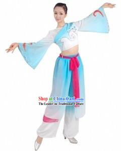 Chinese Han Ethnic Fan Dance Costume for Women