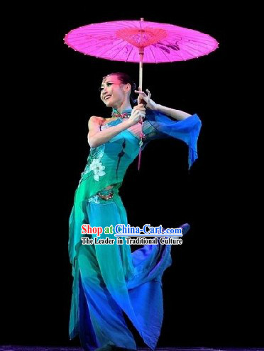 Chinese Classical Snake Dancing Costume and Headpiece for Women