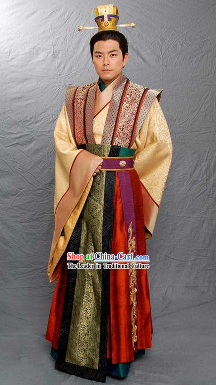 Ancient Chinese Prince Clothing and Coronet Complete Set