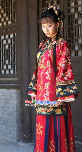 Chinese Classical Bride Wedding Dress Complete Set