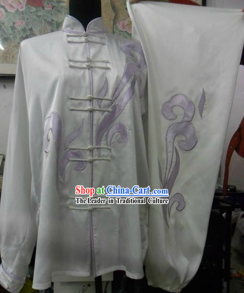 White Silk Cloud Kung Fu Dress for Women