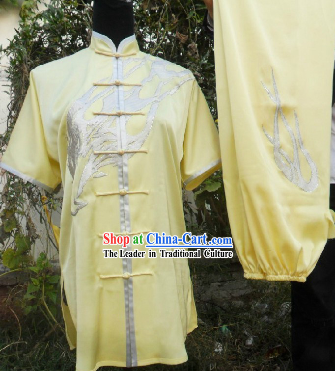 Light Yellow Eagle Silk Kung Fu Garment for Men