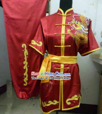 Stunning Silk Dragon Kung Fu Performance Costumes for Men