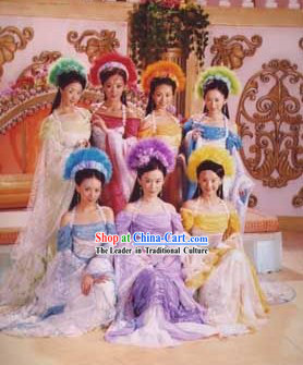 Ancient Chinese Seven Fairies Costumes Complete Set