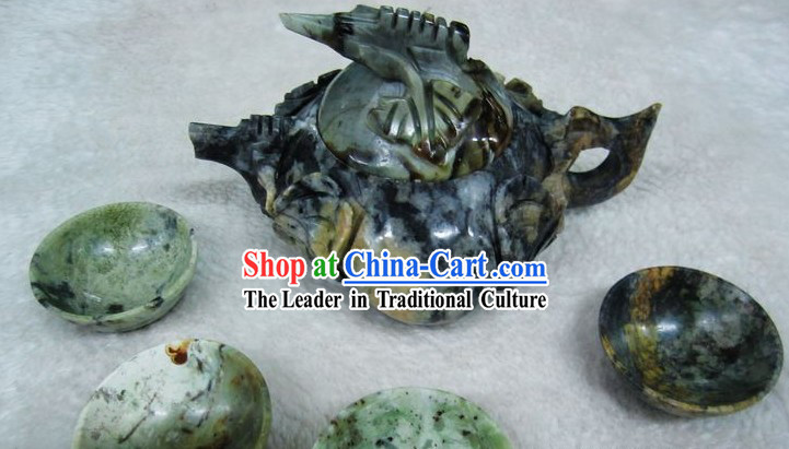Chinese Natural Jade Stone Teapot