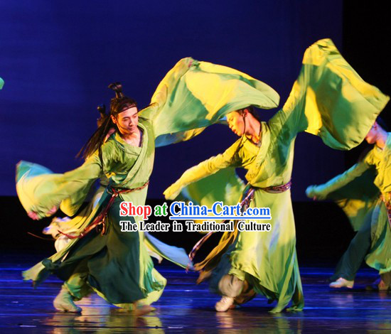 Green Classical Dancing Costumes for Men