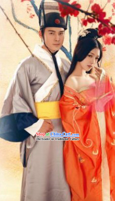 Ancient Chinese Swordsman Costumes and Beauty Costumes 2 Complete Sets