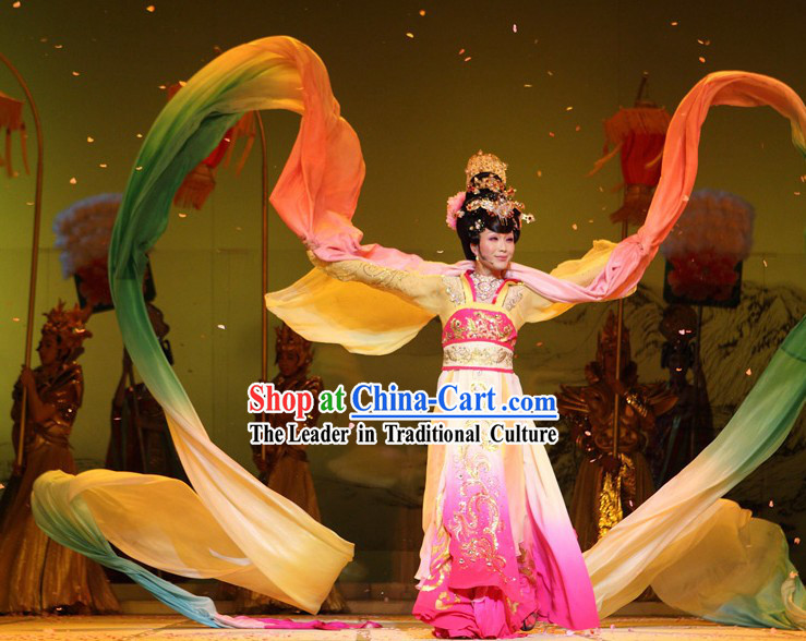 Ancient Chinese Li Yugang Four Beauties Opera Costumes and Hair Accessories Complete Set