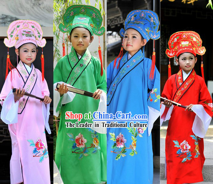 Ancient Chinese Students Costume Four Sets for Kids