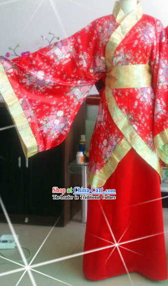 Ancient Chinese Red Wedding Dress Complete Set for Women