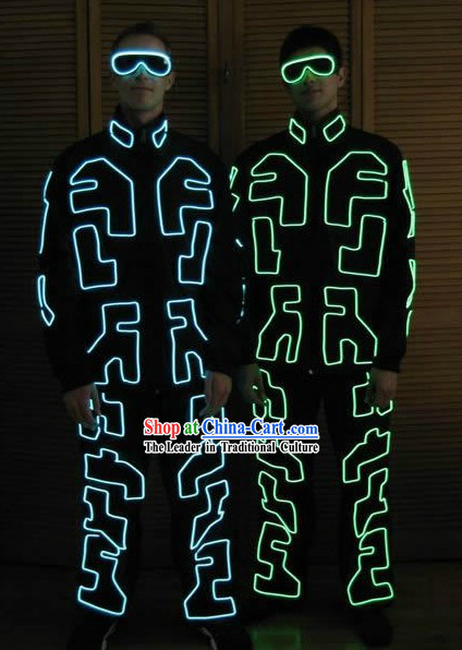 EL Cold Lights Luminous Dance Costumes Complete Set