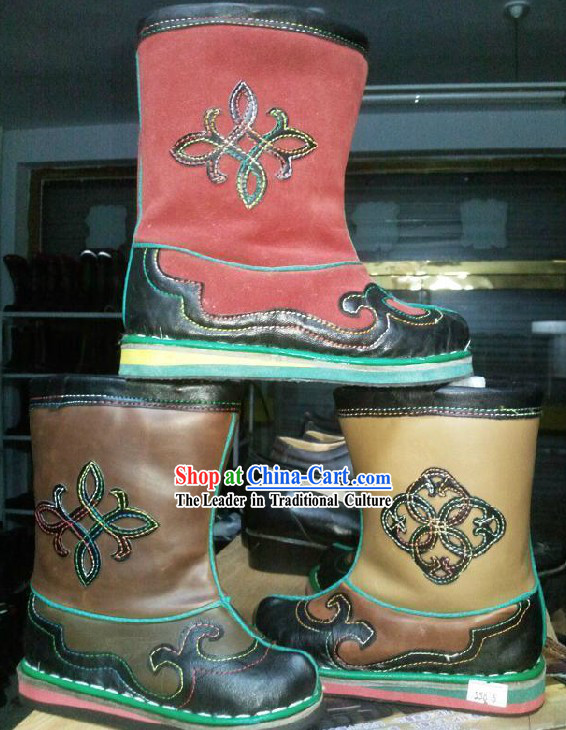 Handmade Classic Mongolian Cowhide Boots for Children