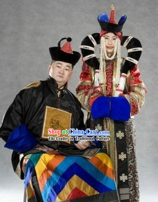 Traditional Chinese Mongolian Clothing and Hats for Men and Women