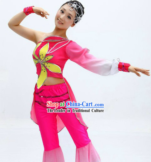 Chinese Stage Performance Dance Costume and Headpiece for Women