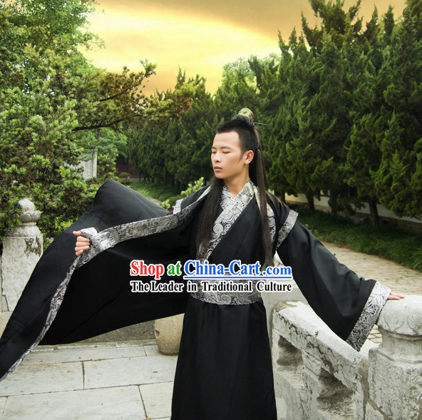 Ancient Chinese Black Hanfu Costumes for Men