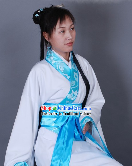 Chinese Classical Hanfu White Dance Costume for Women