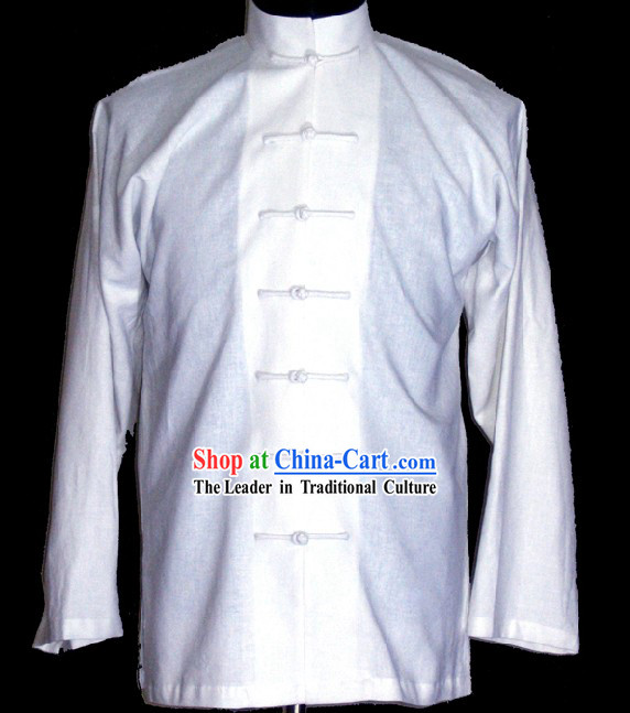 Chinese Classic White Blouse for Men