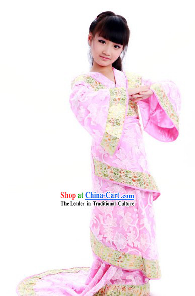 Ancient Chinese Pink Fairy Hanfu Dance Costume for Kids