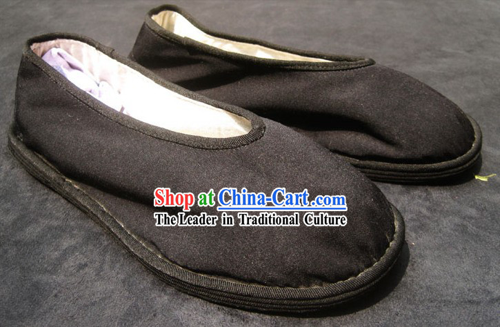 All Handmade Chinese Black Thick Sole Cotton Shoes