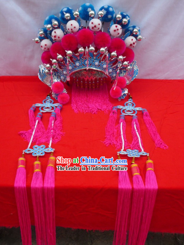 Traditional Chinese Opera Mu Guiying Female General Helmet