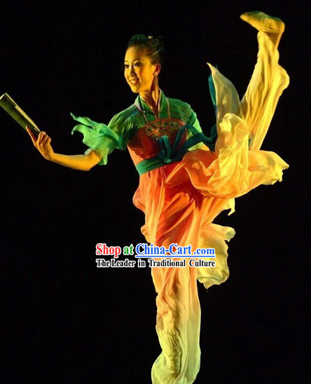 Chinese Classical Silk Dance Costumes Complete Set for Women