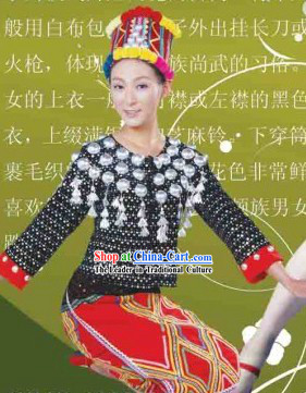 China Jingpo Clothing and Hat Complete Set for Women