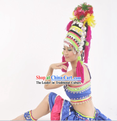 Chinese National Hani Clothing and Headdress for Women