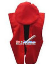 Traditional Japanese Red Birthday Celebration Kanreki Cap and Vest