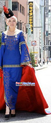 Chinese Traditional Ethnic Mongolian Costumes for Women